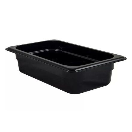 Pojemnik z poliwęglanu GN 1/4 czarny wys. 6,5 cm - CAMBRO