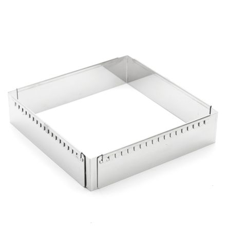 Rant cukierniczy kwadratowy regulowany 20 x 20 cm - DE BUYER