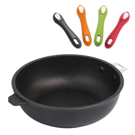 TWISTY Patelnia głęboka nonstick śr. 24 cm CHOC EXTREME - DE BUYER