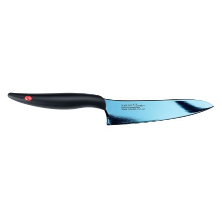Nóż japoński szefa kuchni kuty dł. 13 cm niebieski TITANIUM - KASUMI
