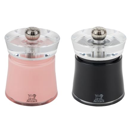 Zestaw młynków do soli i pieprzu 8 cm różowy i czarny BALI DUO - PEUGEOT