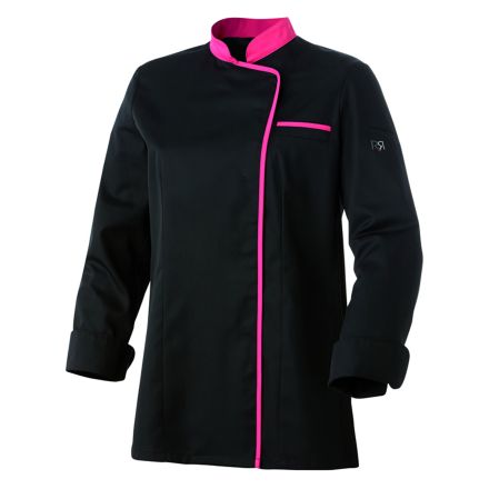Bluza kucharska czarna, fuksja lamówka, długi rękaw rozm. S EXPRESSION - ROBUR