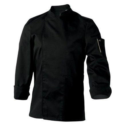 Bluza kucharska czarna, długi rękaw rozm. XXXL NERO - ROBUR