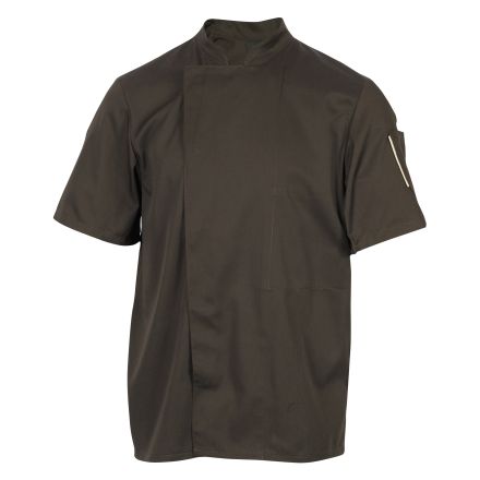 Bluza kucharska mokka, krótki rękaw rozm. XL NERO - ROBUR