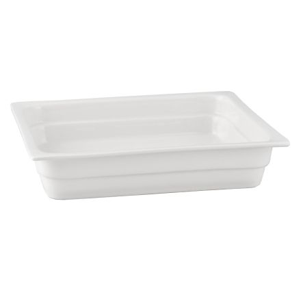 Pojemnik GN 2/3 wys. 2,2 cm z porcelany biały - VERLO (dotychczasowy kod produktu - R-BUGN-23022-3 )