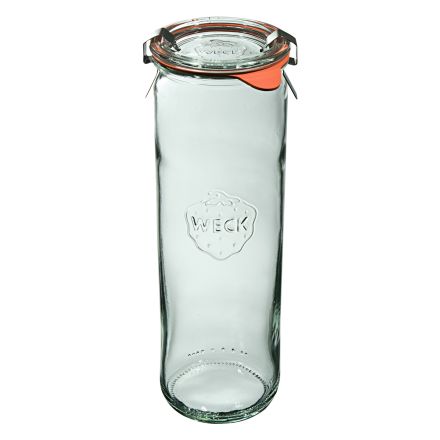 Słoik ZYLINDER 600 ml z pokrywką, uszczelką i 2 zapinkami  - op. 6 szt - WECK